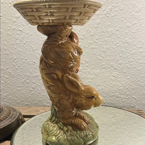 Ceramic Bunny Candle or treat Holder Bloom Core Nature Core - Picture 2 of 16